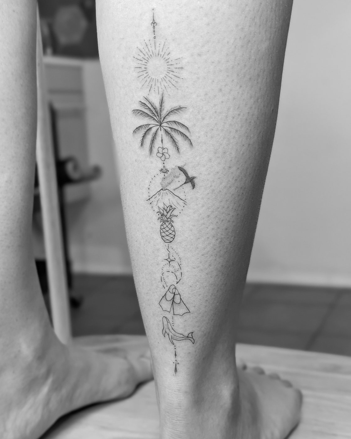 Talisman vertical, jambe